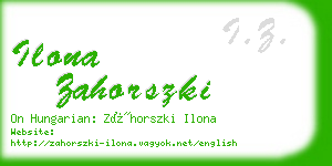 ilona zahorszki business card